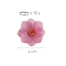 FLORES DE OBLEA COLOR ROSA 4 CM.