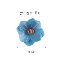 FLORES DE OBLEA COLOR AZUL 4 CM.