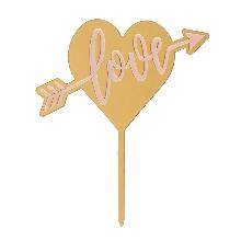 CAKE TOPPER LOVE ROSA 13 X11CM
