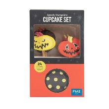CUPCAKE SET - SPOOKY HALLOWEEN PUMPKINS (24 CAPSULAS Y  TOPPERS)