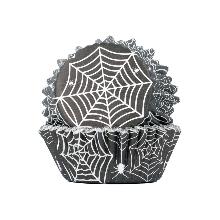 CUPCAKE CASES FOIL LINED - HALLOWEEN SPIDER WEB PK/30