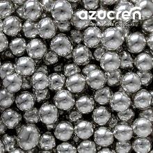PERLAS PLATA METALIZADA AZUCREN 8 MM. 90 GRAMOS