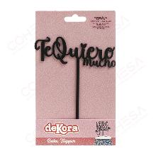 CAKE TOPPER NEGRO TE QUIERO MUCHO 12X15CM