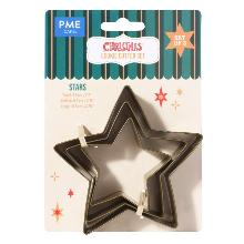 NAVIDAD SET DE 3 CORTADORES DE GALLETAS - ESTRELLAS