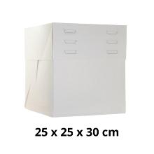 CAJA TARTA BLANCA ALTURA REGULABLE 25 X 25 X 30 ALTURA
