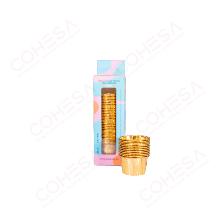 50 MINI CAPSULAS FIESTAS ORO/ORO AZUCREN (3,5 CM. DIÁMETRO X 3 CM. ALTURA)