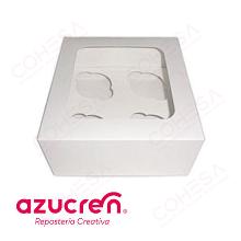 CAJA 4 CUPCAKES BLANCAS AZUCREN