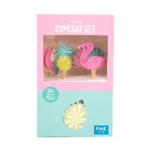 CUPCAKE SET - TROPICAL (24 CASES AND TOPPERS)