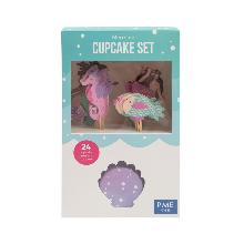 CUPCAKE SET - MERMAID (24 CASES AND TOPPERS)