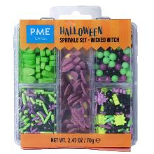 5-EN-1 MEZCLA DE SPRINKLES PARA HALLOWEEN - BRUJA MALVADA (70G) PME