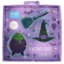 SET DE 3 CORTADORES DE GALLETAS DE BRUJA HALLOWEEN