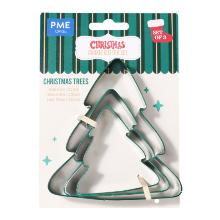 NAVIDAD SET DE 3 CORTADORES DE GALLETAS - ÁRBOLES DE NAVIDAD PME