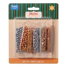PACK DE 7 SPRINKLES SURTIDOS NAVIDAD - METÁLICOS (42G / 1.48OZ) PME