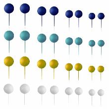 SET 32 BOLAS DECORATIVAS MIX AZUL AZUCREN