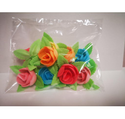 PACK. REF. 1034 FLOR MEDIANA 9 PETALOS Y 4 HOJAS 9 UNIDADES