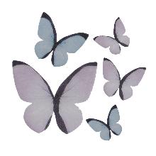 MARIPOSAS DE OBLEA SURTIDAS COLOR PASTEL (3-6CM) 9 UNIDADES