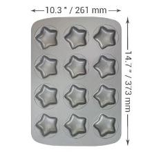 MOLDE PARA 12 ESTRELLAS DE ACERO AL CARBONO ANTIADHERENTE (37,3 X 26,1 CM / 14,7 X 10,3")
