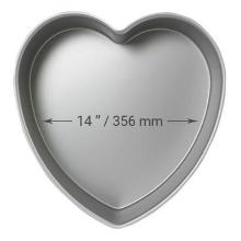 BANDEJA DE ALUMINIO ANODIZADO PARA PASTELES DE CORAZÓN PME DE 14 X 3-PULGADAS DE PROFUNDIDAD