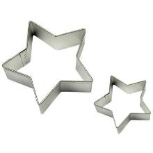 CORTADORES PARA PASTELES Y GALLETAS EN FORMA DE ESTRELLA PME, TAMAÑOS GRANDE Y PEQUEÑO, JUEGO DE 2