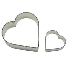 CORTADORES PARA PASTELES Y GALLETAS EN FORMA DE CORAZÓN PME, TAMAÑOS GRANDE Y PEQUEÑO, JUEGO DE 2