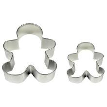 CORTADORES PARA PASTELES Y GALLETAS EN FORMA DE HOMBRE DE PAN DE JENGIBRE PME, TAMAÑOS GRANDE Y PEQUEÑO, JUEGO DE 2