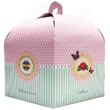 CAJA CARTON CON ASA  PARA TARTAS Y MONA DE 28CM DIAMETRO