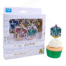 HARRY POTTER TOPPERS PARA PASTELES, SET DE 15, ESCUDOS DE HOGWARTS