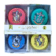 HARRY POTTER CÁPSULAS PARA CUPCAKES FORRADAS DE ALUMINIO, SET DE 60, CASAS DE HOGWARTS