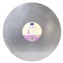BASE REDONDA PARA TARTA CON BORDES LISOS, PLATA (14" / 35CM)