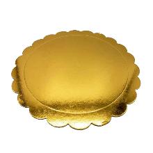 DISCO BORDE ONDULADO 5 UNIDADES ORO/PLATA 26CM