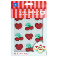 VALENTINES EDIBLE SUGAR DECORATIONS - MON CHERI (PACK OF 12)