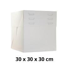 CAJA TARTA BLANCA ALTURA REGULABLE 30X30X20 A 30CM