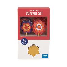 CUPCAKE SET - HAPPY DIWALI (24 CASES AND TOPPERS)