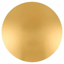 DISCO CARTÓN ORO LISO GRUESO DE 26CM 10 UNIDADES