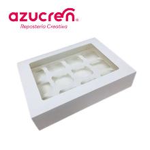 CAJA 12 MINI CUPCAKES BLANCAS AZUCREN