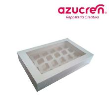 CAJA 24 MINI CUPCAKES BLANCAS AZUCREN